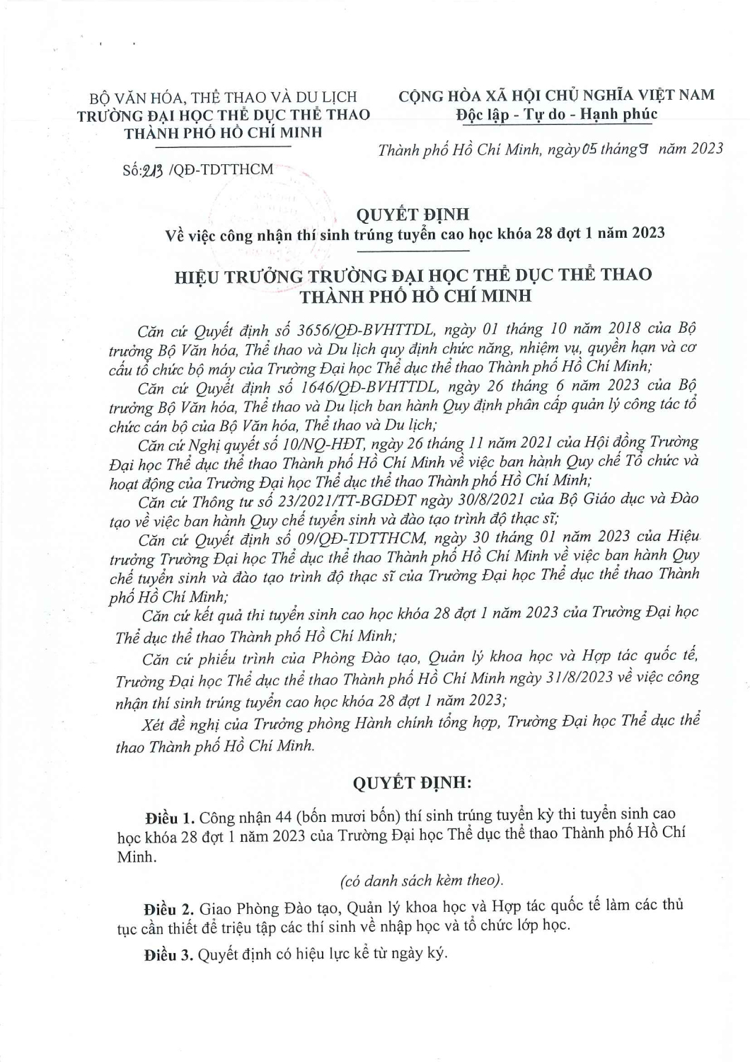 quyet dinh trung tuyen cao hoc k282023 page 1